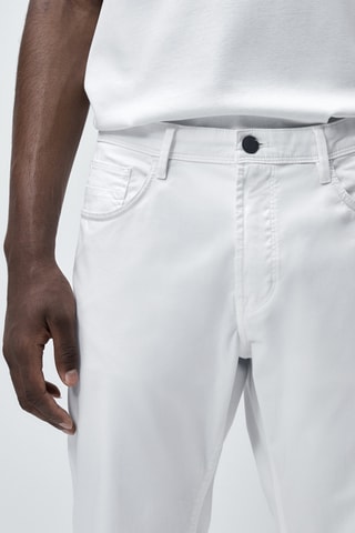 Pantalon type jean tricotine slim fit - Blanc