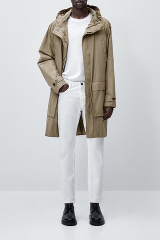 Pantalon type jean tricotine slim fit - Blanc