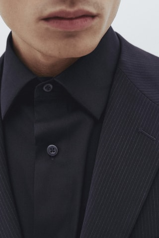 Veste de costume rayures tennis en laine - Bleu marine