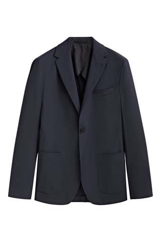 Veste de costume rayures tennis en laine - Bleu marine