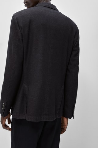 Blazer mélange de laine teinté - Noir