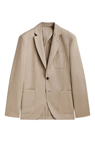 Veste teintée en lin et coton - Beige