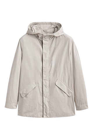 Parka thermocollée à capuche - Ecru