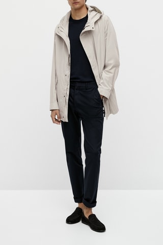 Parka thermocollée à capuche - Ecru