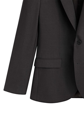 Veste de costume tailleur grise en laine bi-stretch - Gris foncé