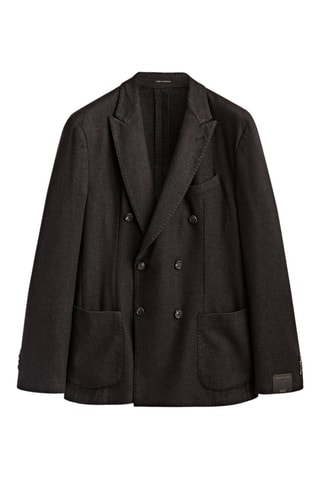 Veste croisée en laine - Bleu marine