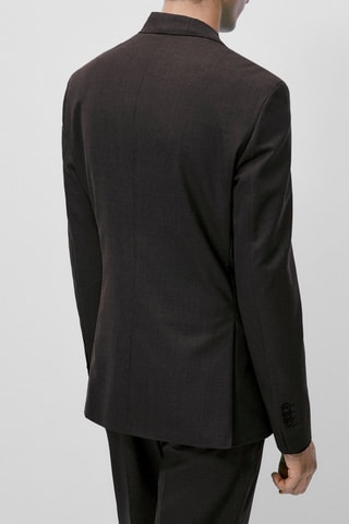 Veste tailleur grise en laine bi-stretch - Anthracite