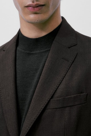 Veste tailleur grise en laine bi-stretch - Anthracite