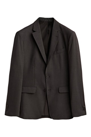 Veste tailleur grise en laine bi-stretch - Anthracite