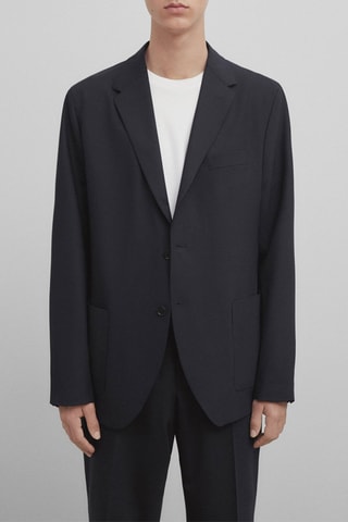 Veste de costume bleue en laine mélangée - Studio - Bleu marine