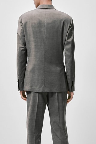 Veste de costume gris légère en laine - Gris chiné