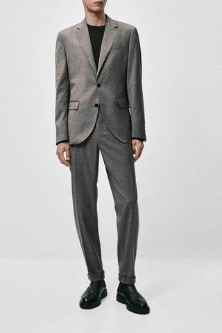 Veste de costume gris légère en laine - Gris chiné