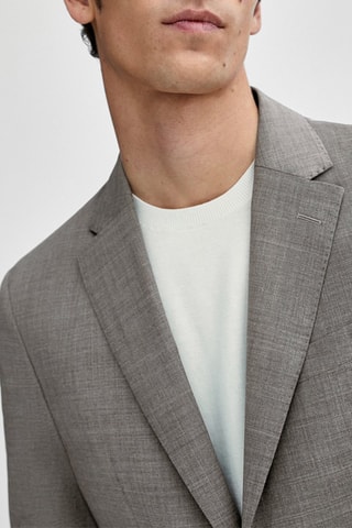 Veste de costume gris légère en laine - Gris chiné