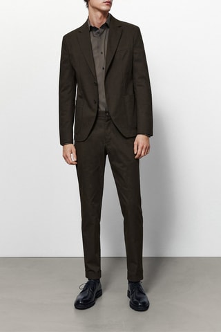 Veste de costume kaki micro sergé - Kaki