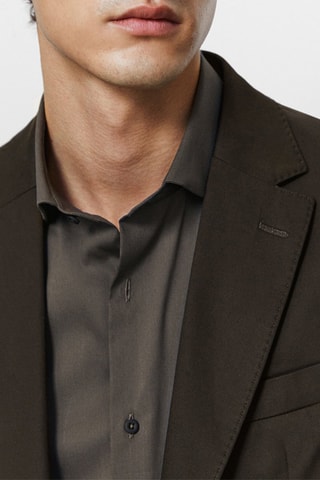 Veste de costume kaki micro sergé - Kaki