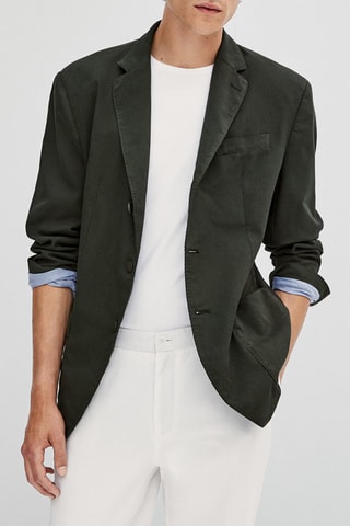 Veste teintée en coton stretch - Kaki