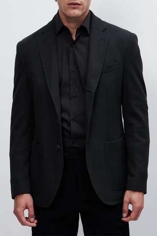 Veste maille texturée coton - Noir