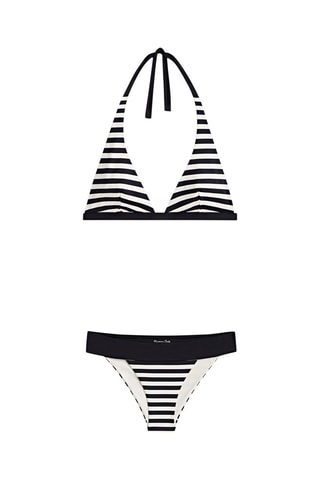 Bas de bikini rayures - Noir et blanc