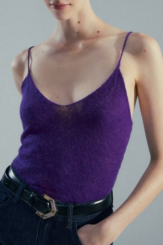 Top en maille à bretelles - Violet