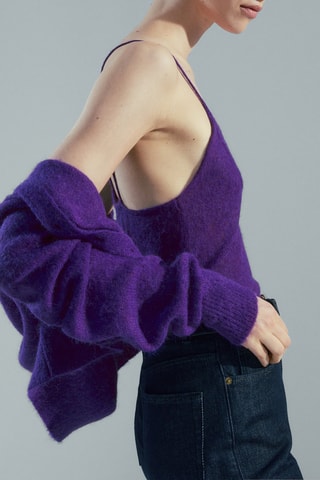 Top en maille à bretelles - Violet