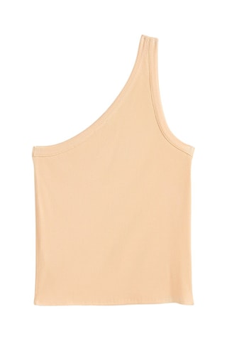 Top décolleté asymétrique - Saumon