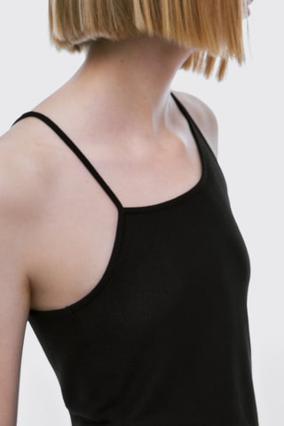 Top découpé sans manches - Noir