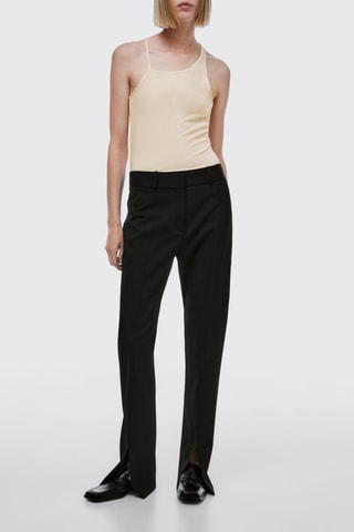 Top découpé sans manches - Beige