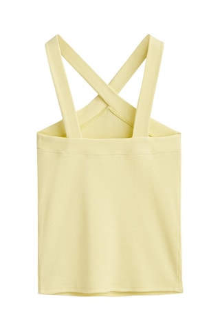 Top maille côtelée décolleté croisé - Vert olive