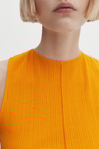 Top texturé détail couture au centre - Orange