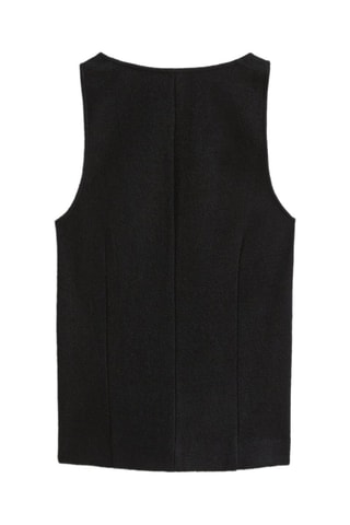 Top noir sans manches texturé - Noir