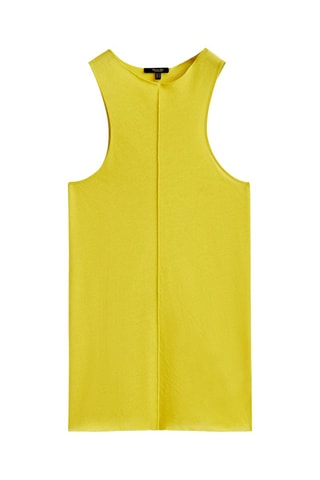 Top sans manches crêpé couture au centre - Jaune