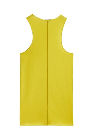 Top sans manches crêpé couture au centre - Jaune