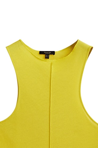 Top sans manches crêpé couture au centre - Jaune