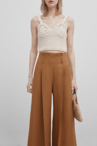 Top en maille crochet - Studio - Ecru