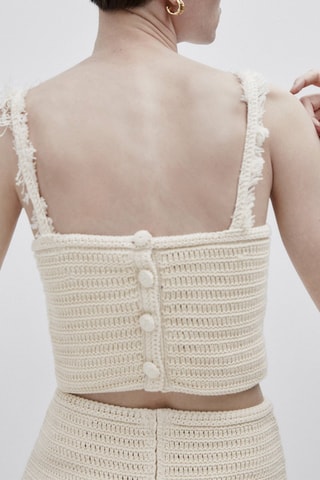 Top en maille crochet - Studio - Ecru