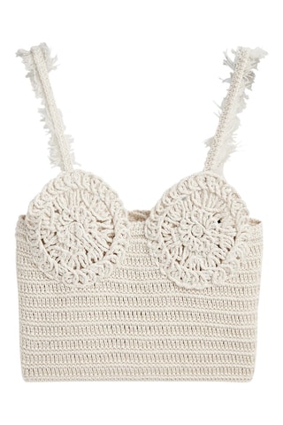 Top en maille crochet - Studio - Ecru
