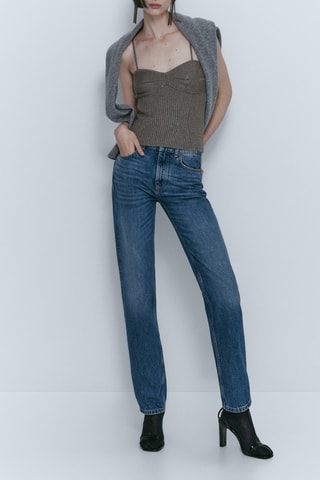 Top côtelé - Gris foncé