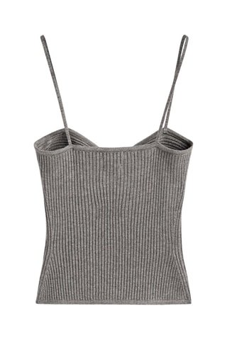 Top côtelé - Gris foncé