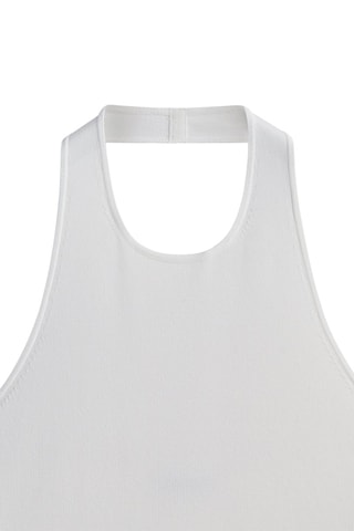 Top en maille à encolure américaine - Blanc