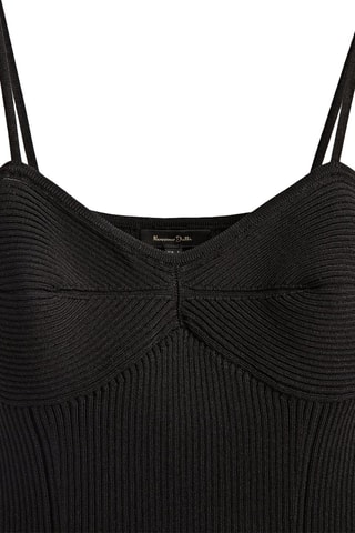 Top bustier côtelé - Noir