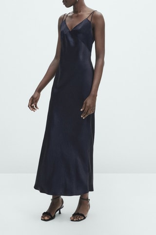 Robe nuisette satinée - Noir