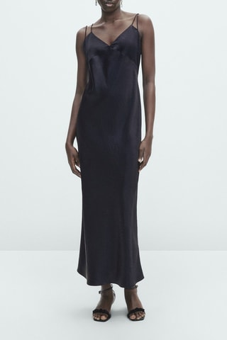 Robe nuisette satinée - Noir