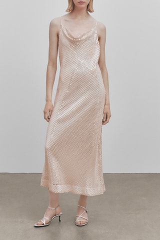 Jurk van pailletten met smalle bandjes - Studio - Roze