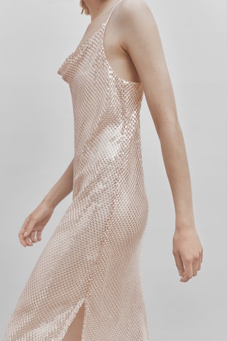 Jurk van pailletten met smalle bandjes - Studio - Roze