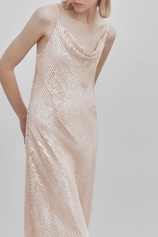 Jurk van pailletten met smalle bandjes - Studio - Roze