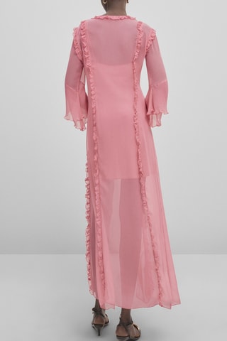 Lange Jurk met Ruches - Studio - Roze