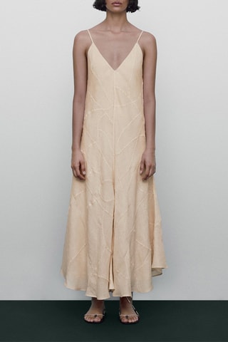 Robe bretelles fines broderies Limited Edition - Ecru