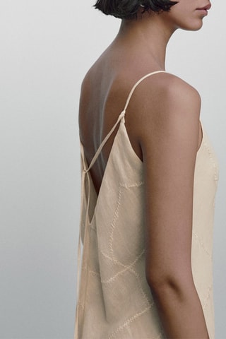 Robe bretelles fines broderies Limited Edition - Ecru