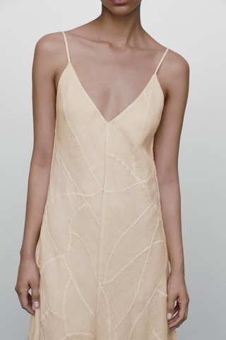 Robe bretelles fines broderies Limited Edition - Ecru