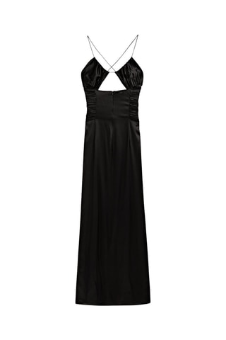 Robe longue froncée avec fentes - Studio - Noir